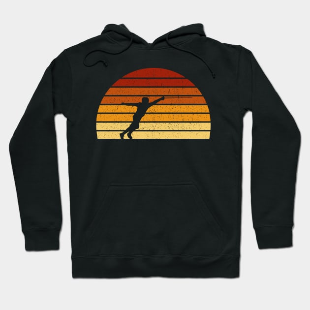 Vintage Sunset Fencing Gift For Fencers Hoodie by OceanRadar